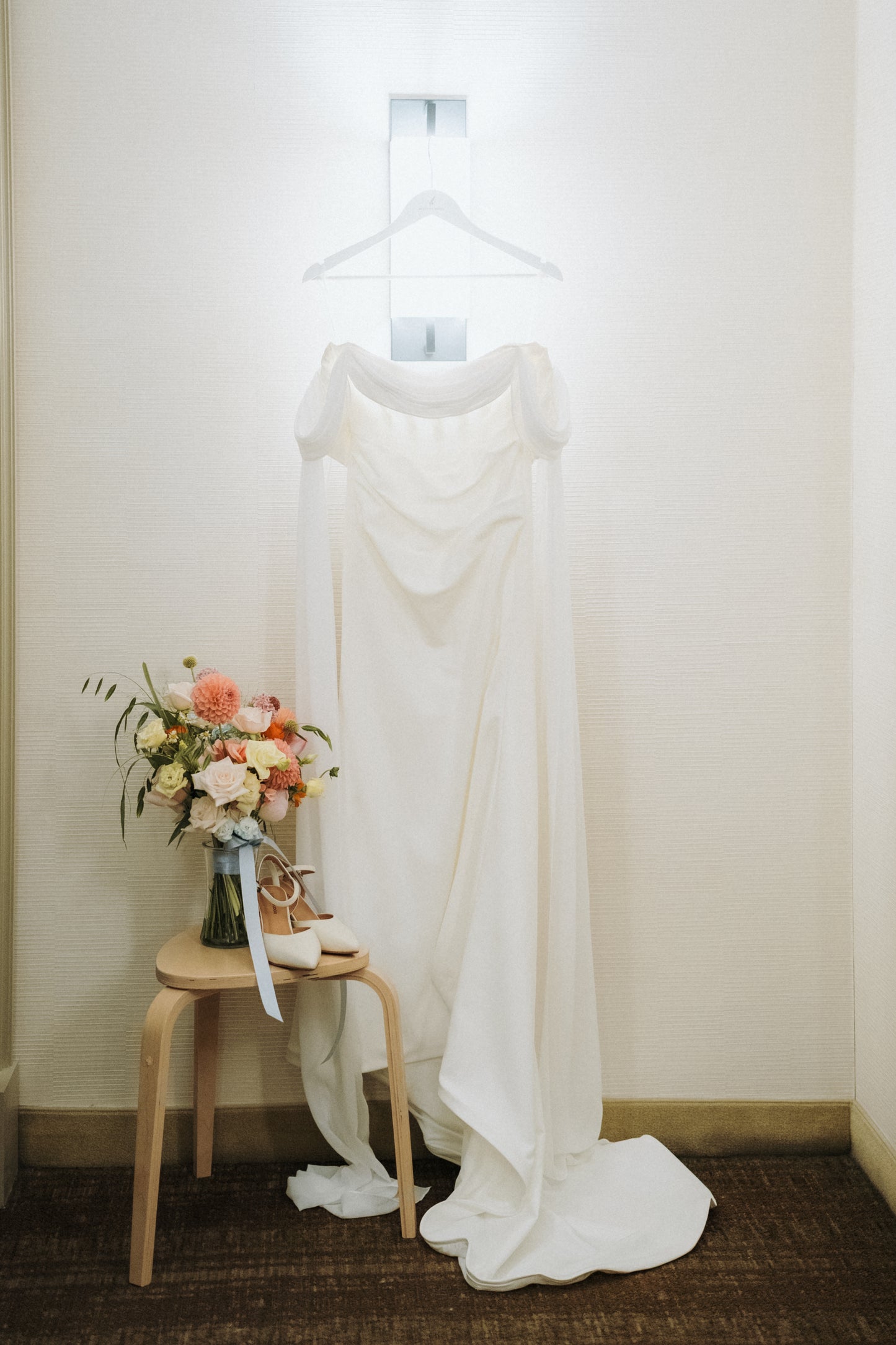 Elegant wedding dress created through Dentelle Bridal online consultation