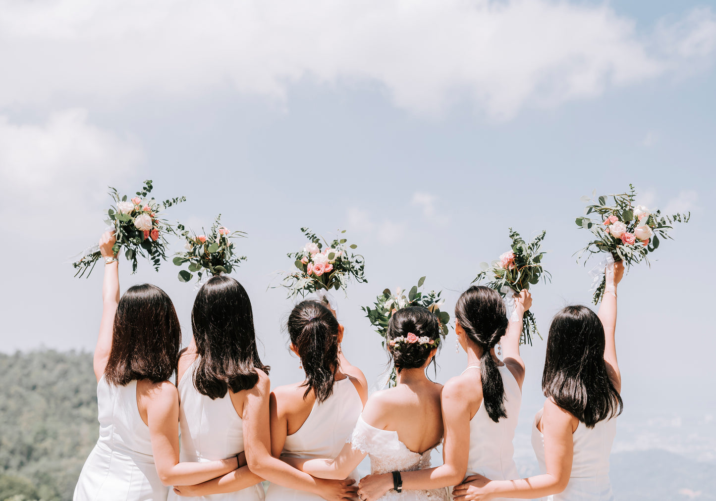 white bridesmaids