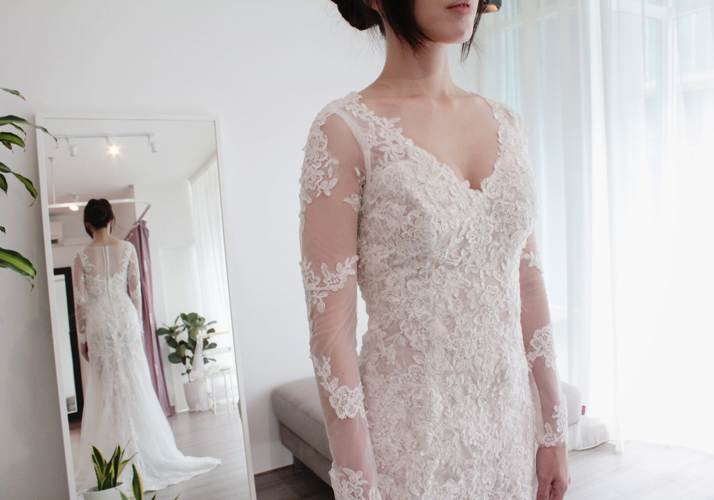 long sleeves wedding dress