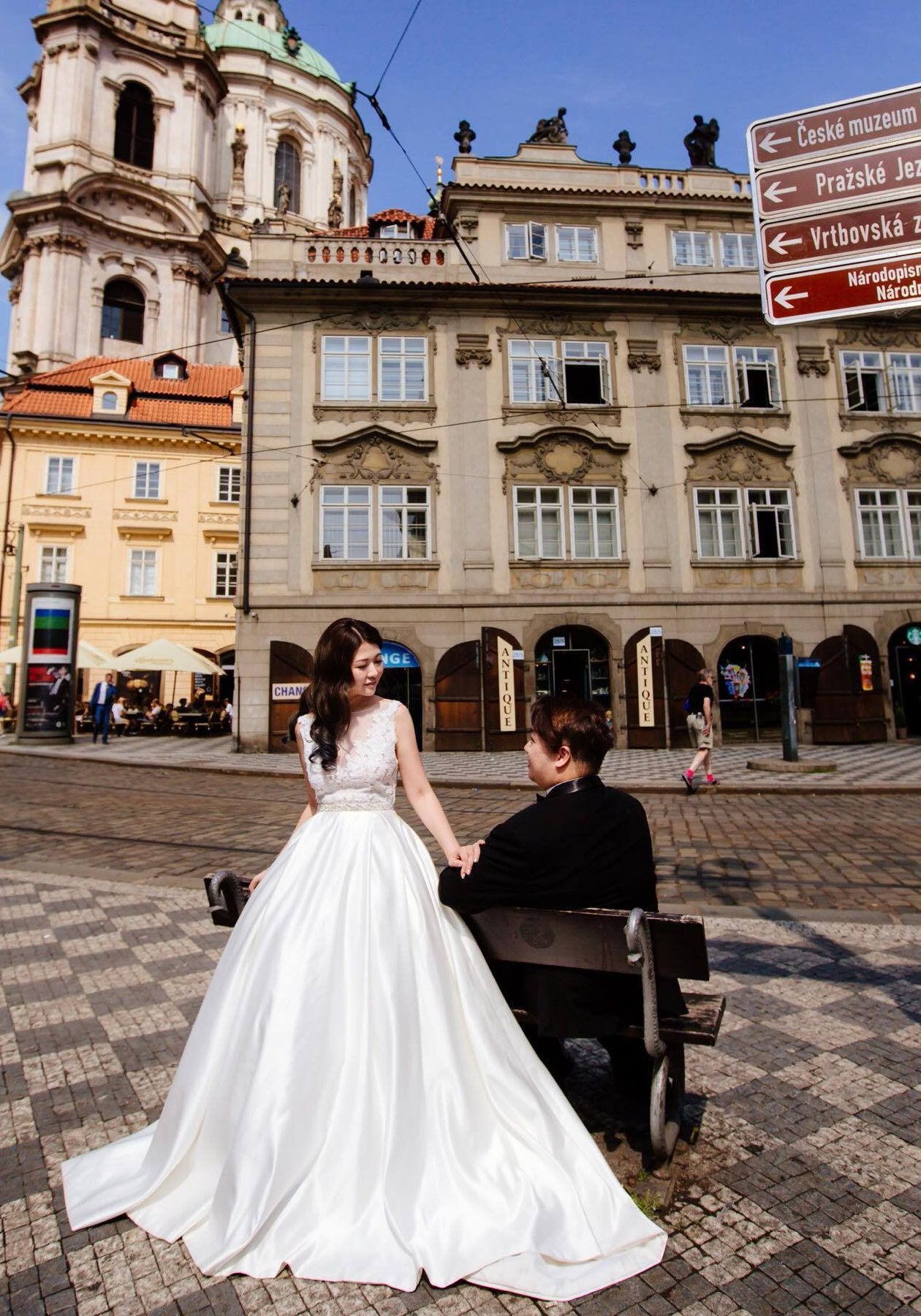 Bride Kelly - Sleeveless Lace Bodice Satin Aline Wedding Dress