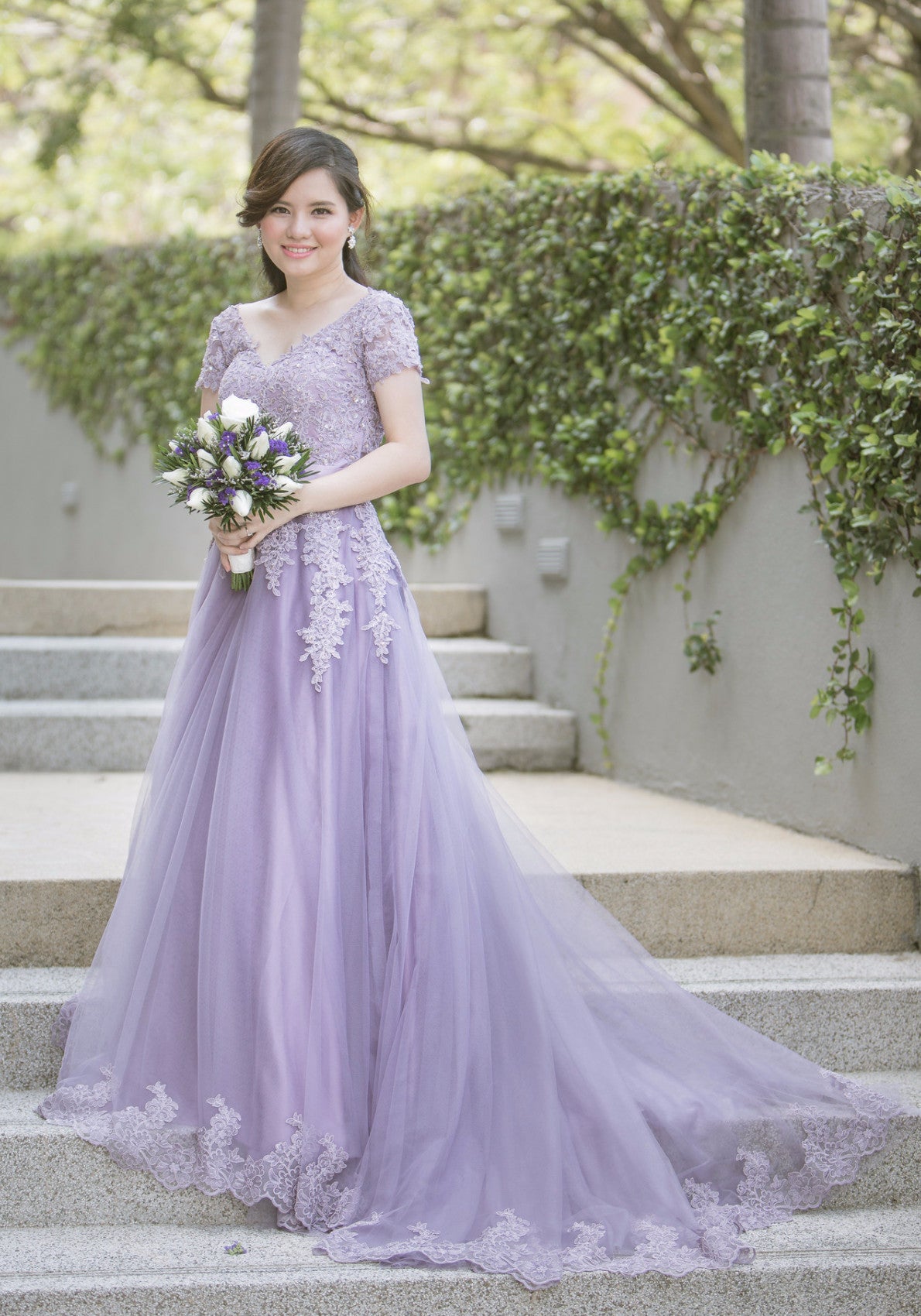 strapless open back dress Bride Cammie