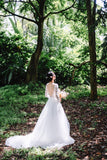 long sleeves whimsical bridal gown