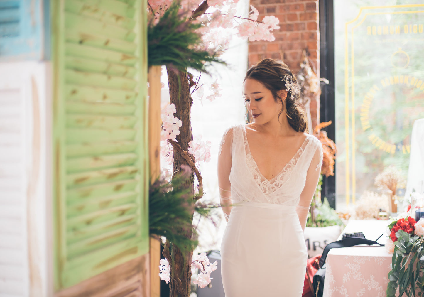 chiffon wedding dress