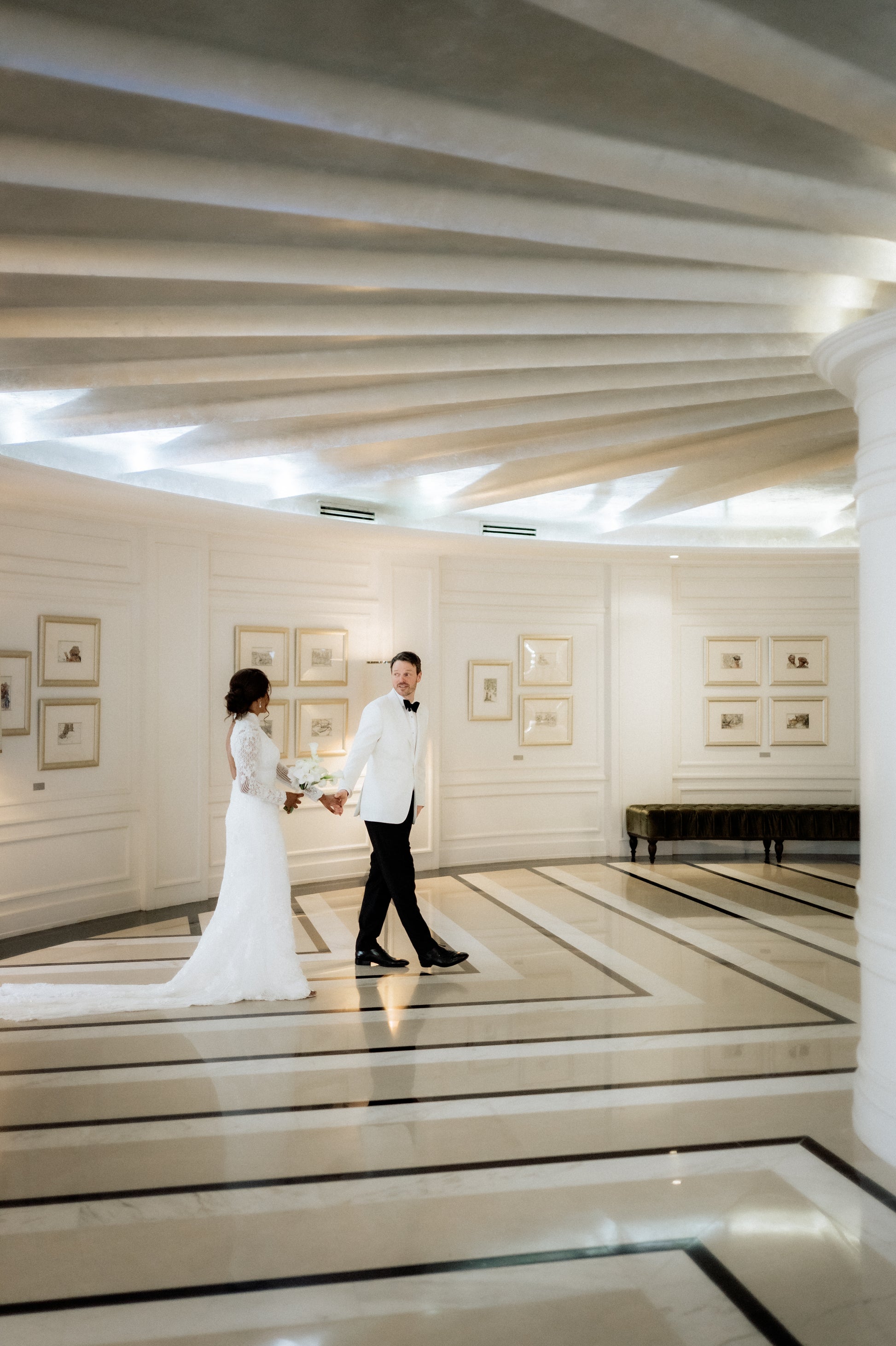 Elegant custom bridal gown confirmed online with Dentelle Bridal