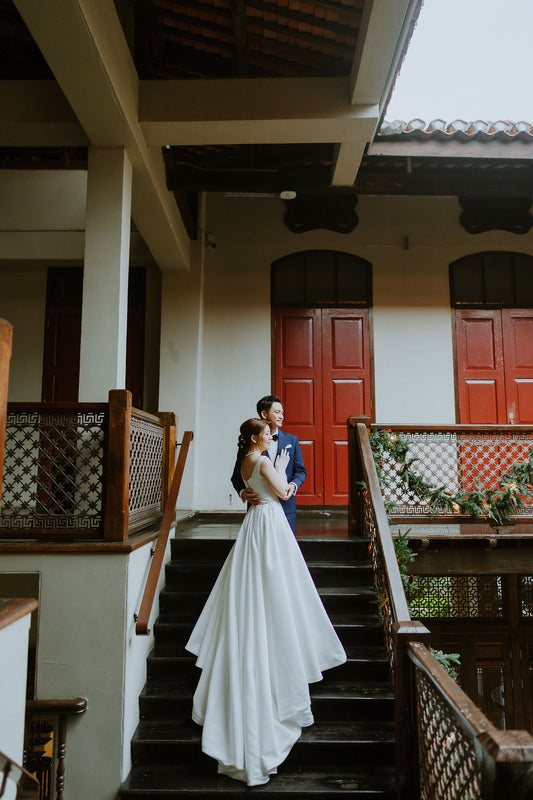 Bride Cavyan — 2-Piece Gown with Convertible Lace & Satin Tops