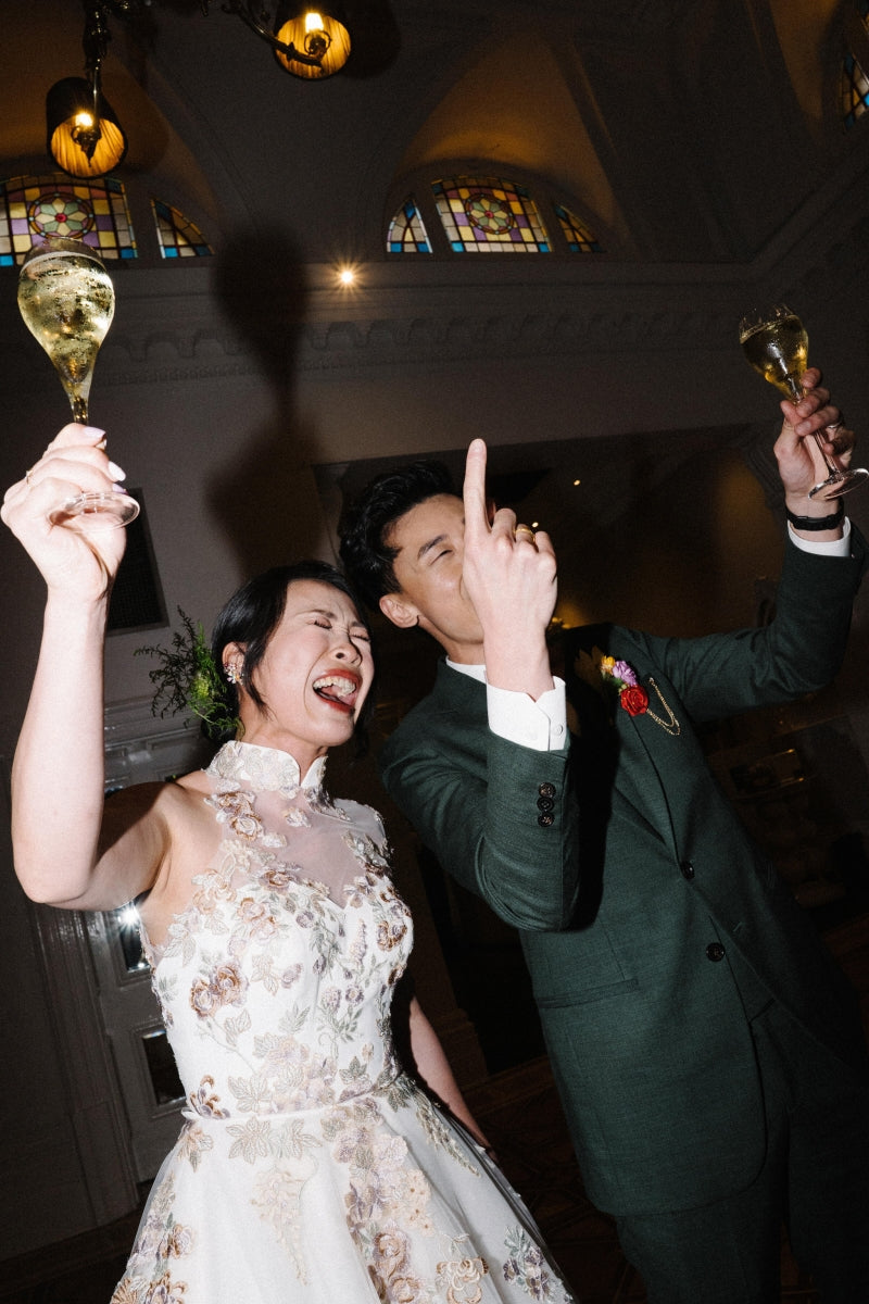 Unique Asymmetrical Bridal Gown for Bride Jina