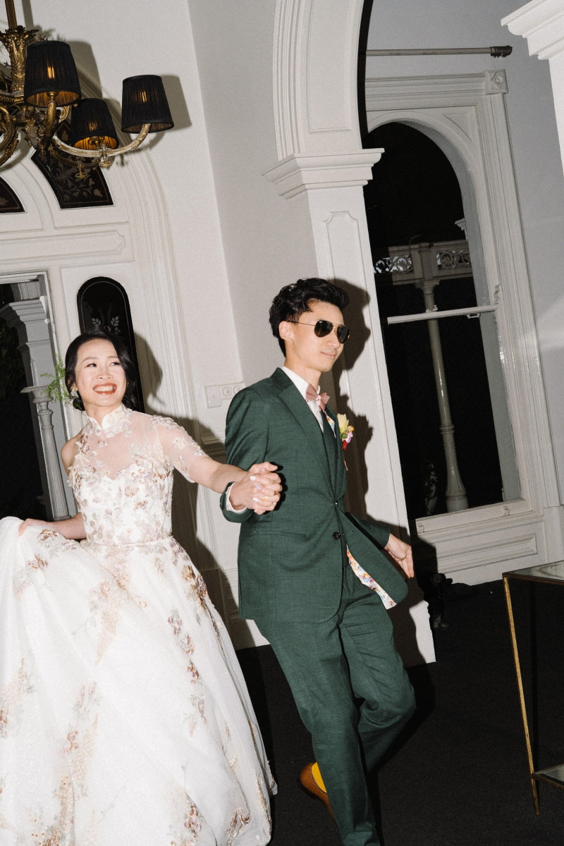 Unique Asymmetrical Bridal Gown for Bride Jina