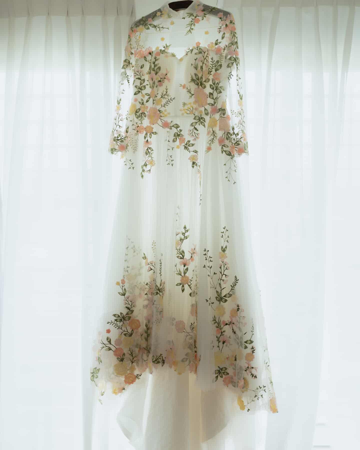 Bride Visha — High Neck Gown with Colourful Floral Details