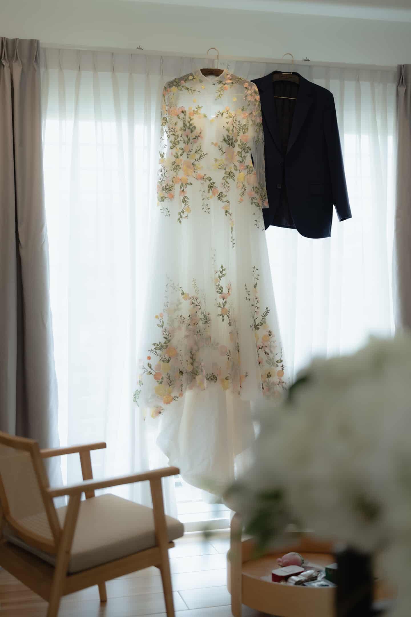 Bride Visha — High Neck Gown with Colourful Floral Details