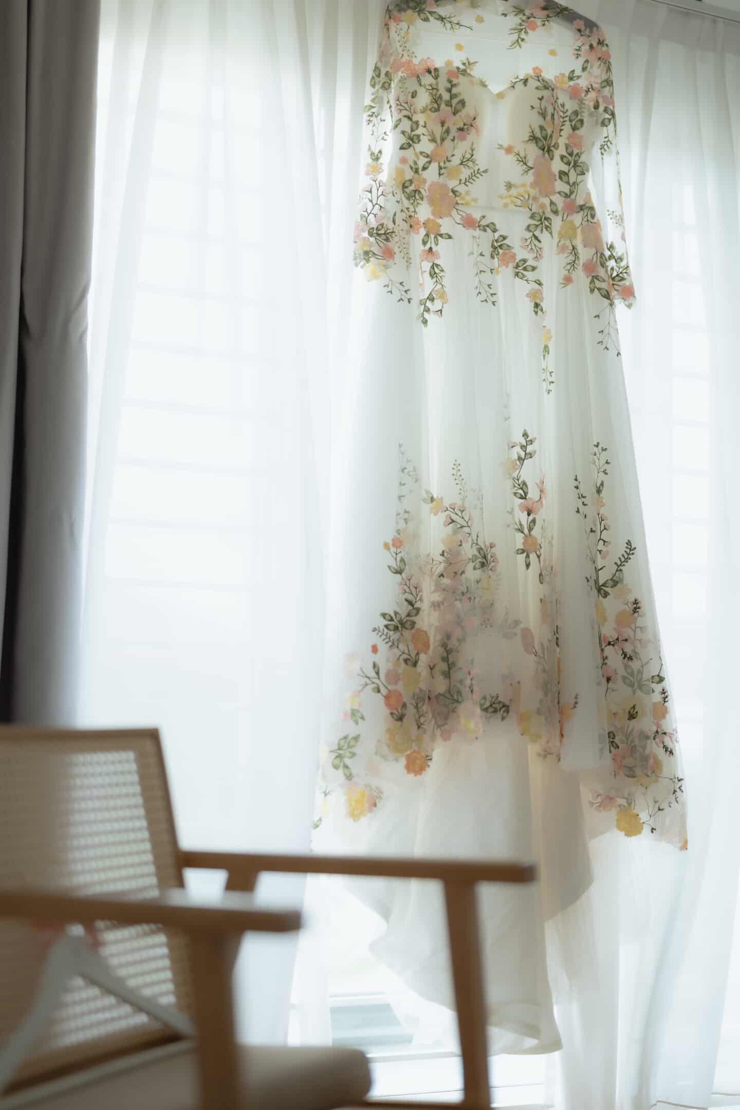 Bride Visha — High Neck Gown with Colourful Floral Details