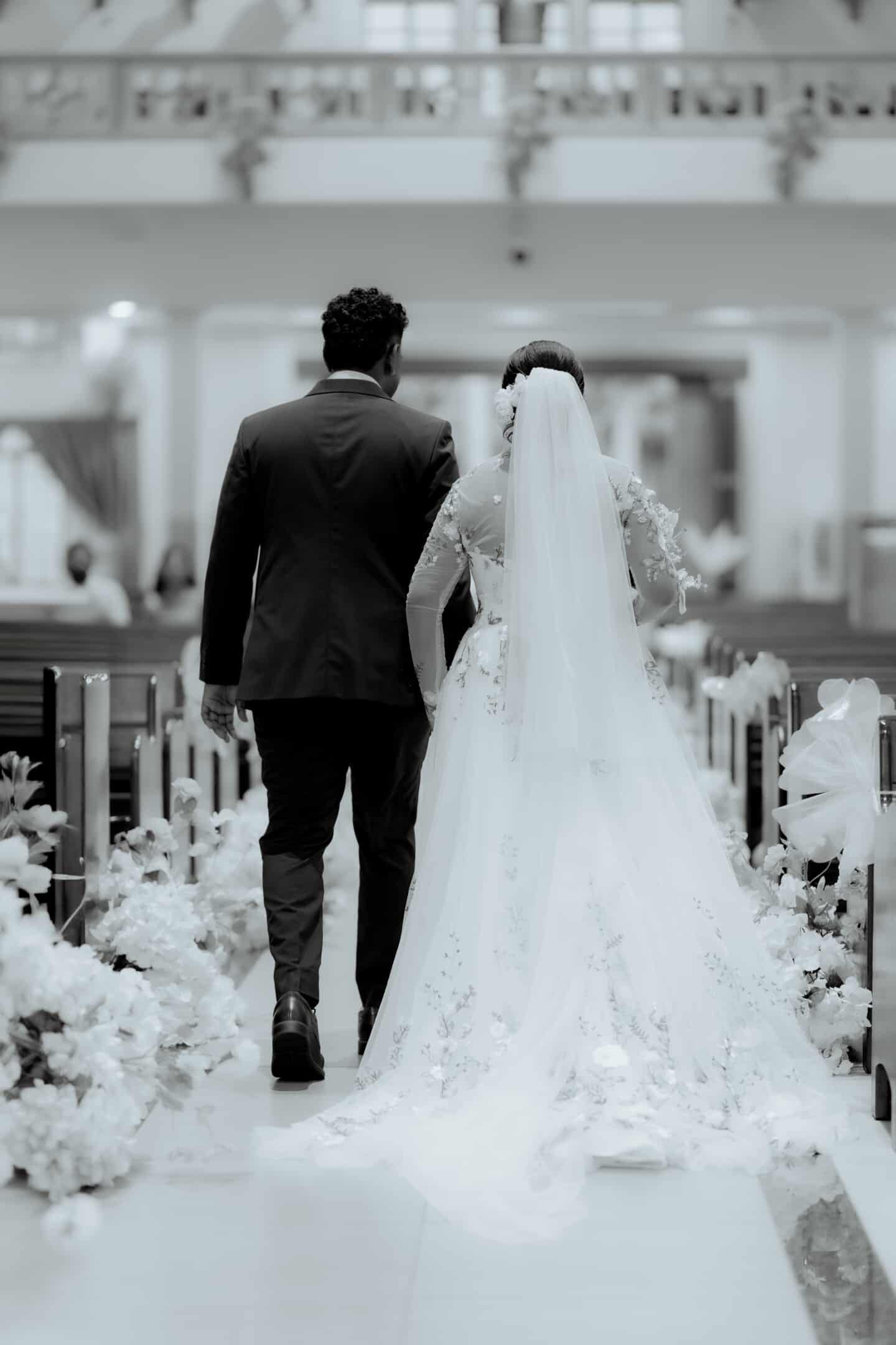 Bride Visha — High Neck Gown with Colourful Floral Details