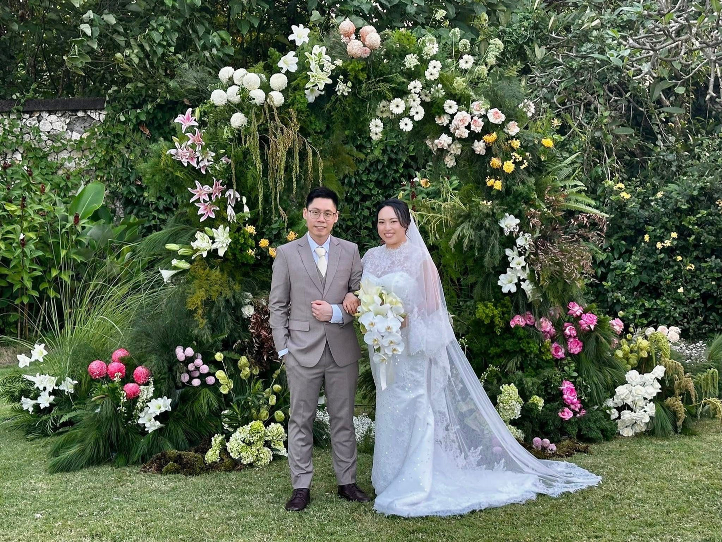 Bride Gwendolyn – Custom Beaded French Lace Gown with Veil