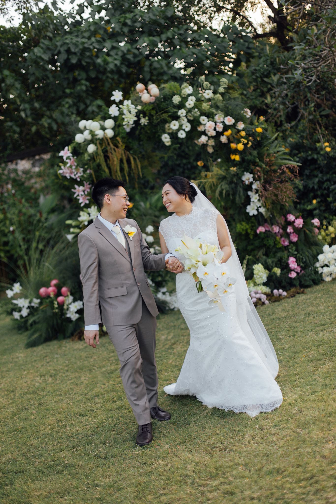 Bride Gwendolyn – Custom Beaded French Lace Gown with Veil