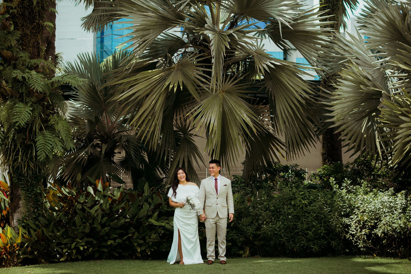 Bride Joji’s Modern One-Shoulder Bridal Gown