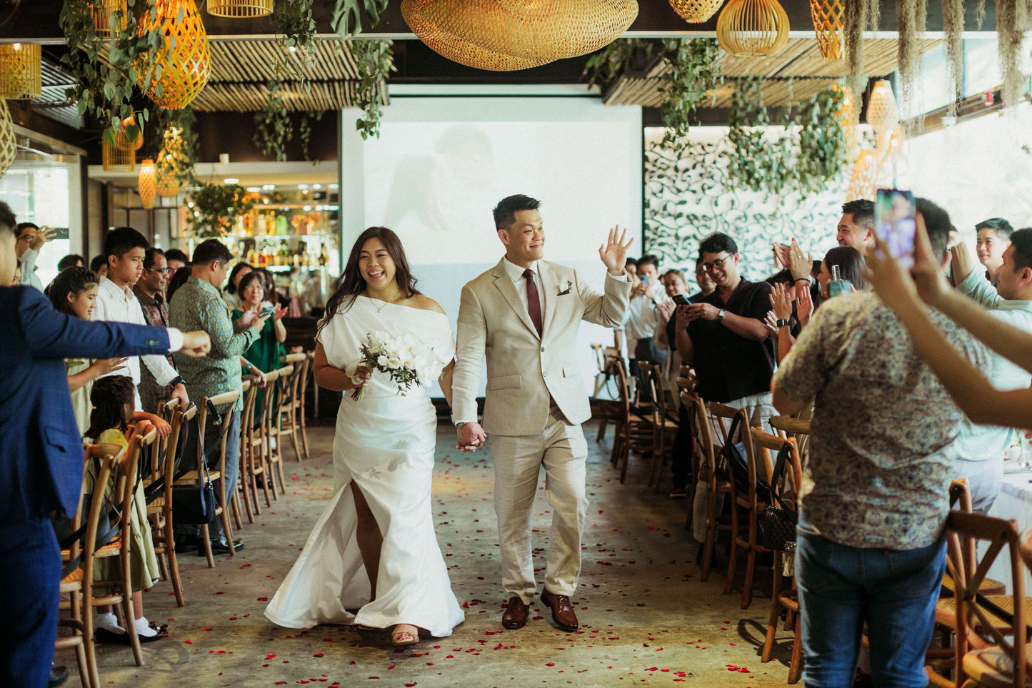 Bride Joji’s Modern One-Shoulder Bridal Gown