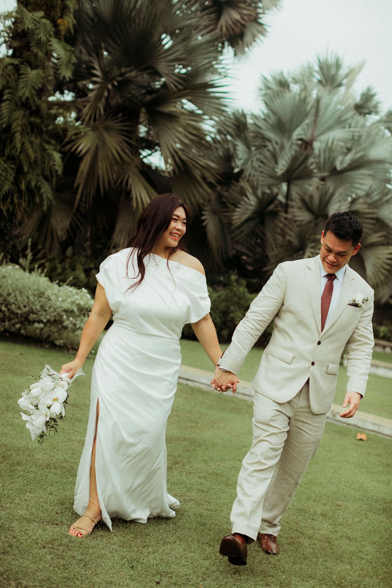 Bride Joji’s Modern One-Shoulder Bridal Gown