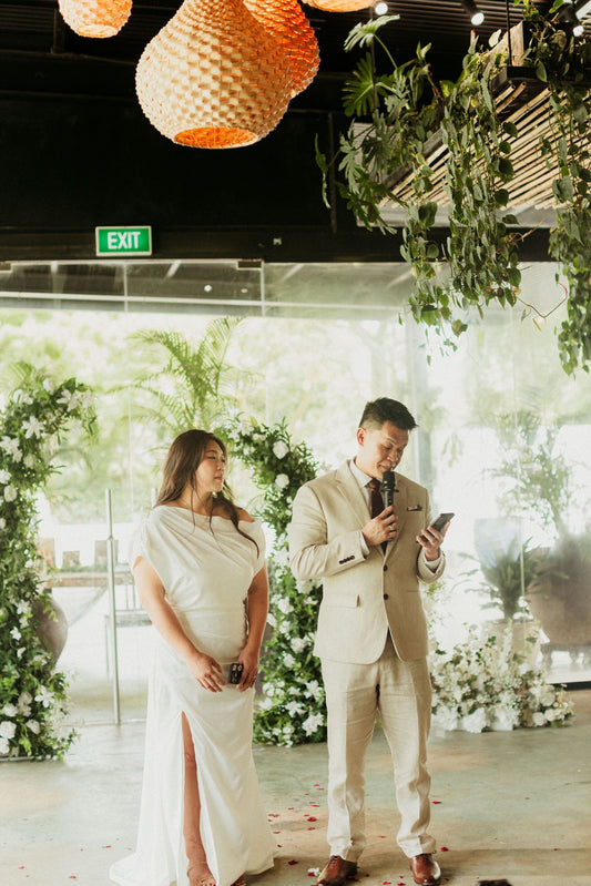 Bride Joji’s Modern One-Shoulder Bridal Gown