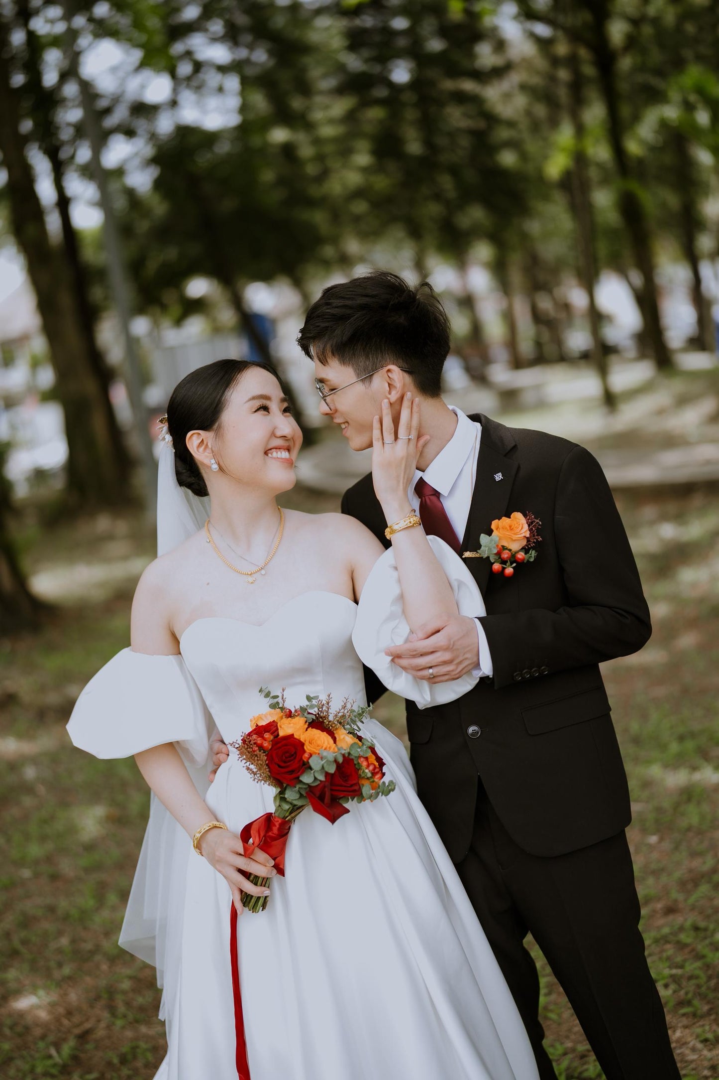 Custom bridal gowns by Dentelle Bridal for Bride Pei Shan