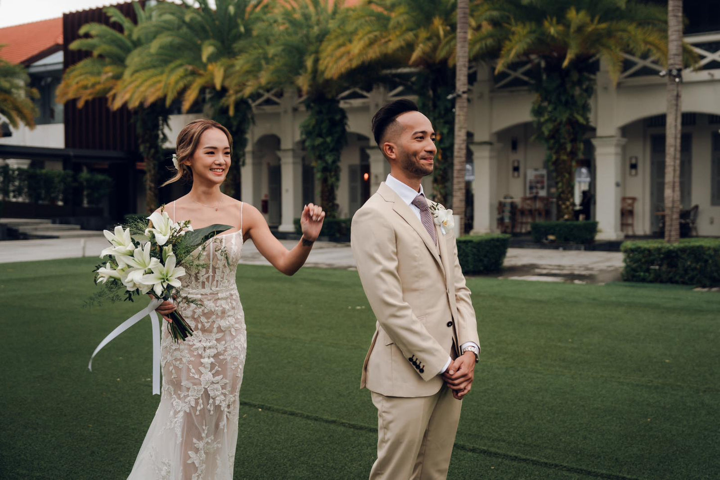 Rachel's Timeless Charm: A Sheer Lace Dress with Classic Neckline