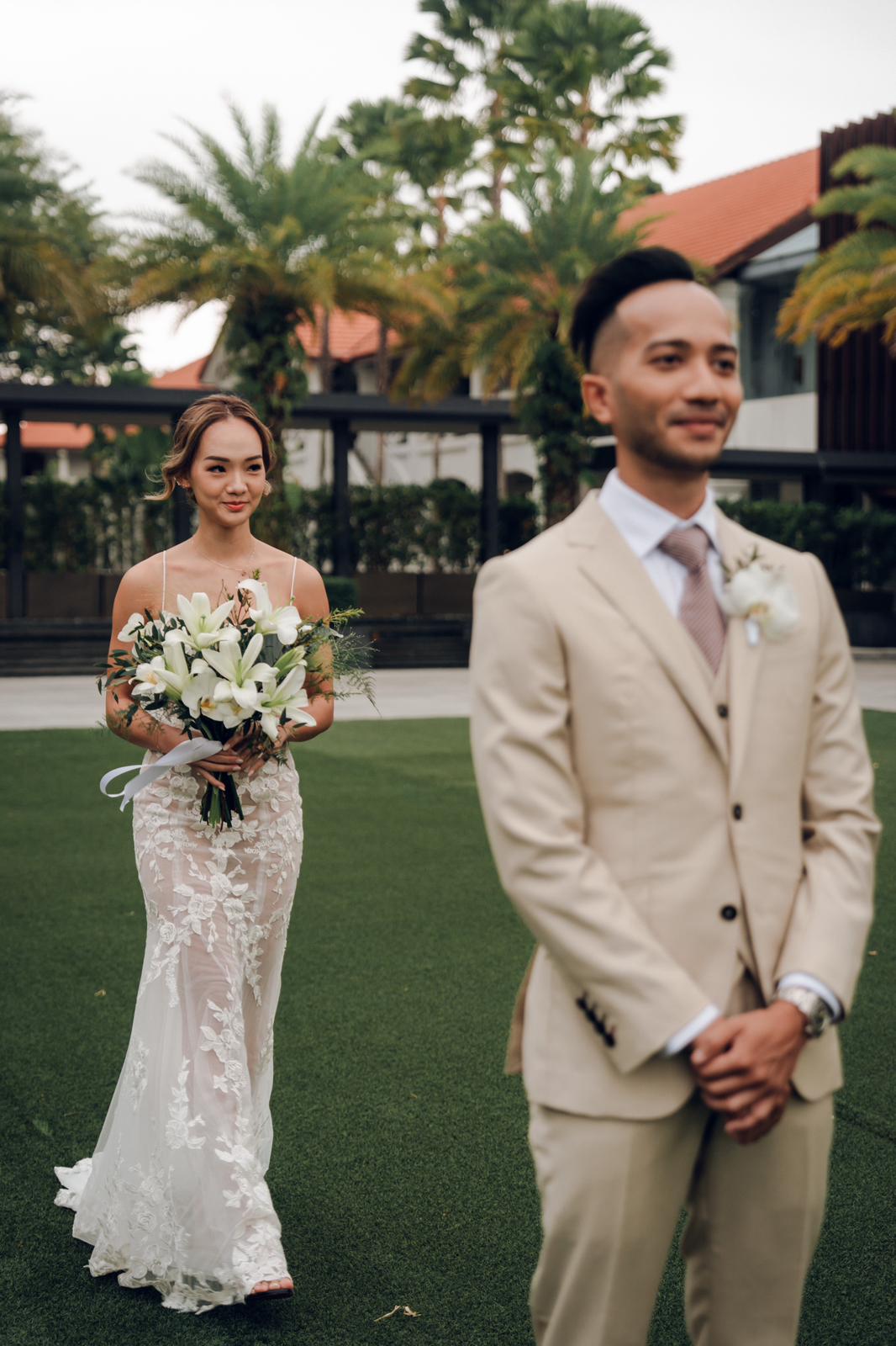 Rachel's Timeless Charm: A Sheer Lace Dress with Classic Neckline