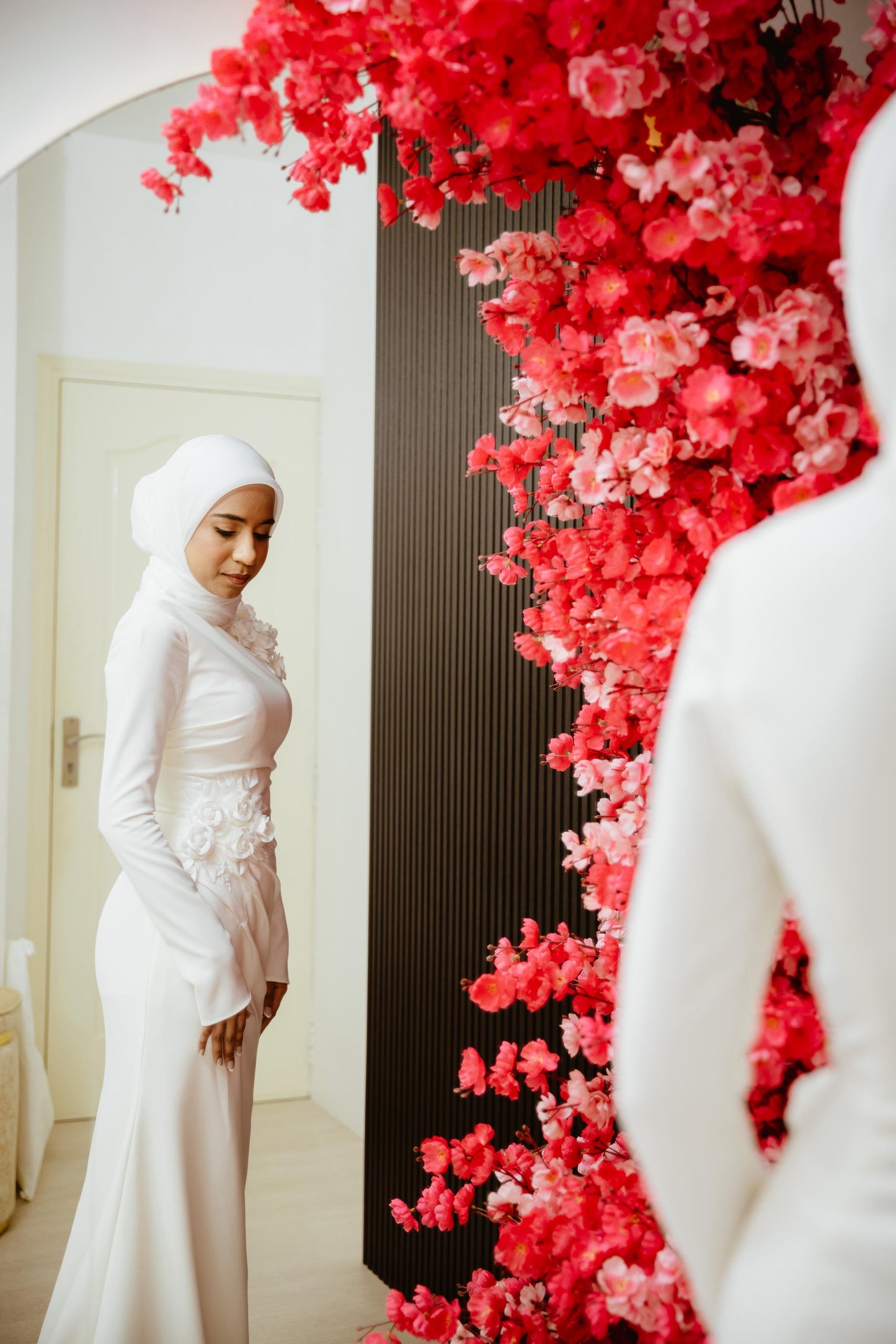 Bride Rauha — Minimalist Gown with 3D Floral Details