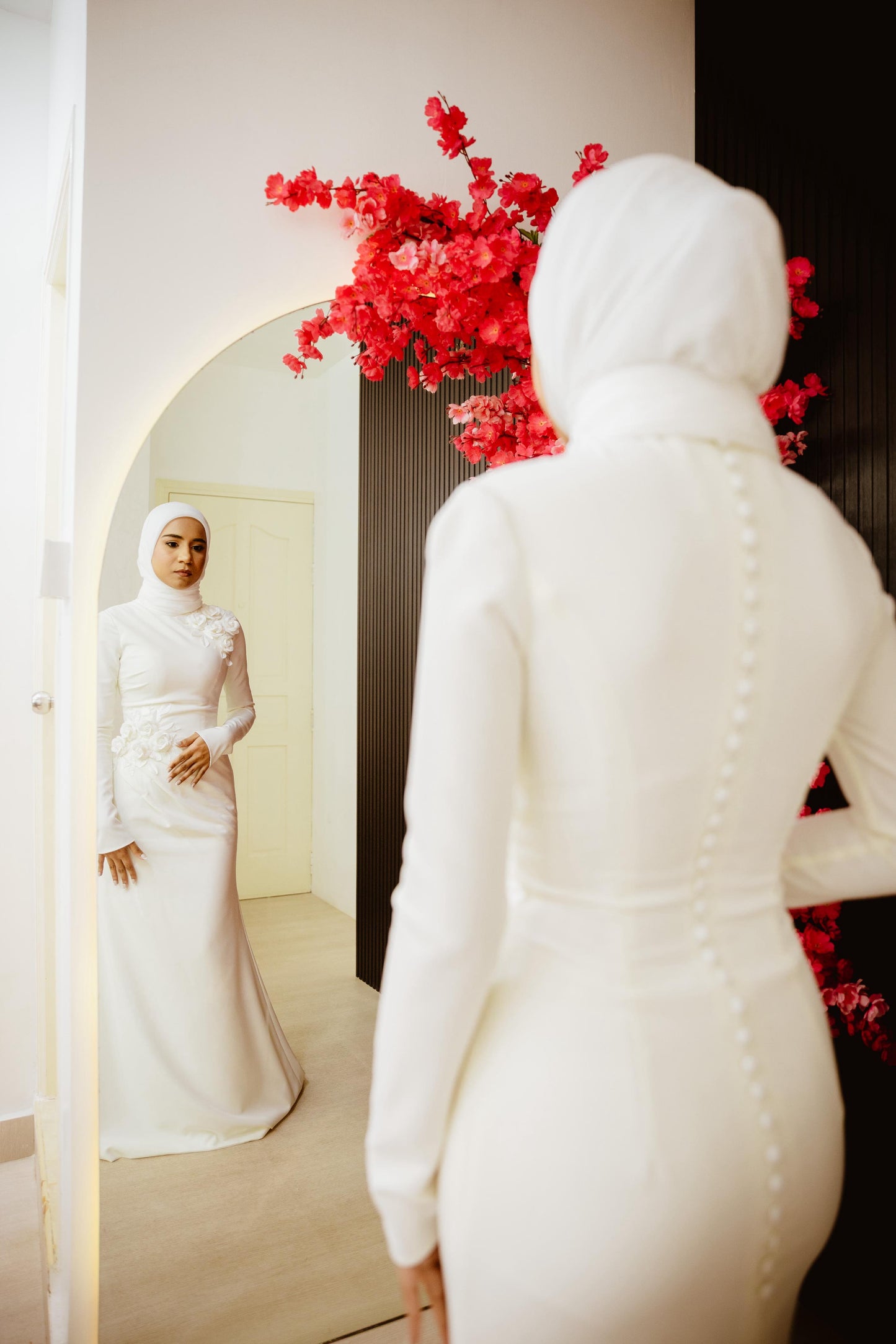Bride Rauha — Minimalist Gown with 3D Floral Details