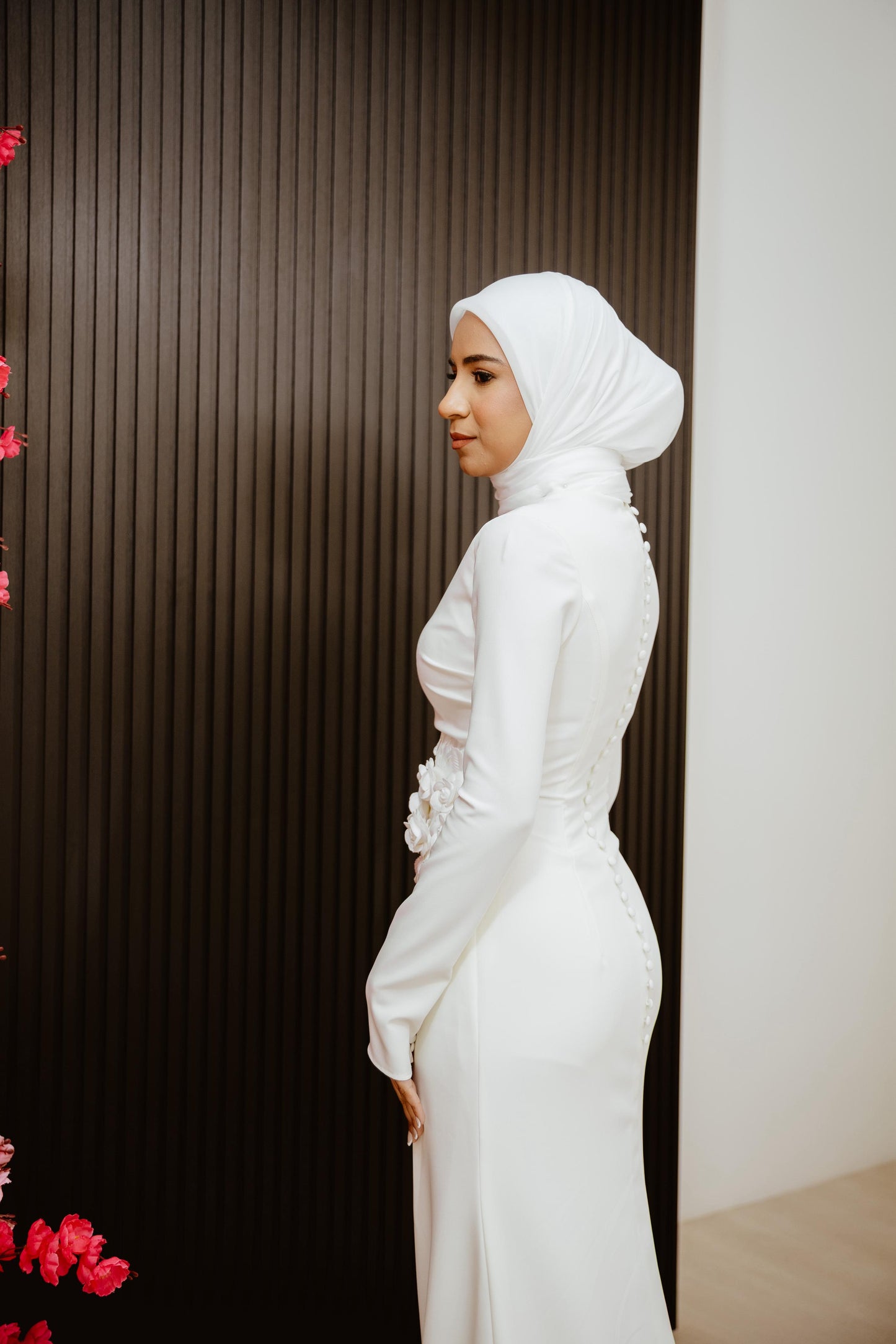 Bride Rauha — Minimalist Gown with 3D Floral Details