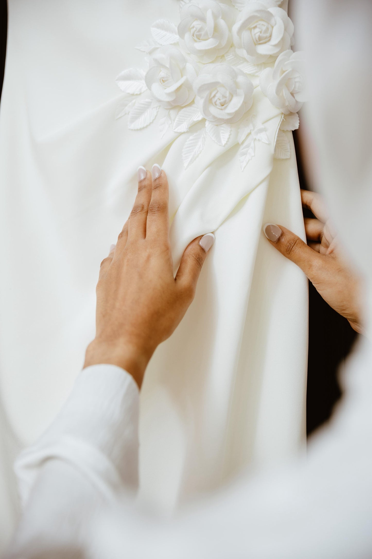Bride Rauha — Minimalist Gown with 3D Floral Details