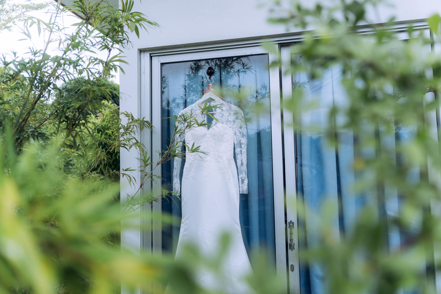 Bride Valerie’s Timeless Long-Sleeve Lace Gown