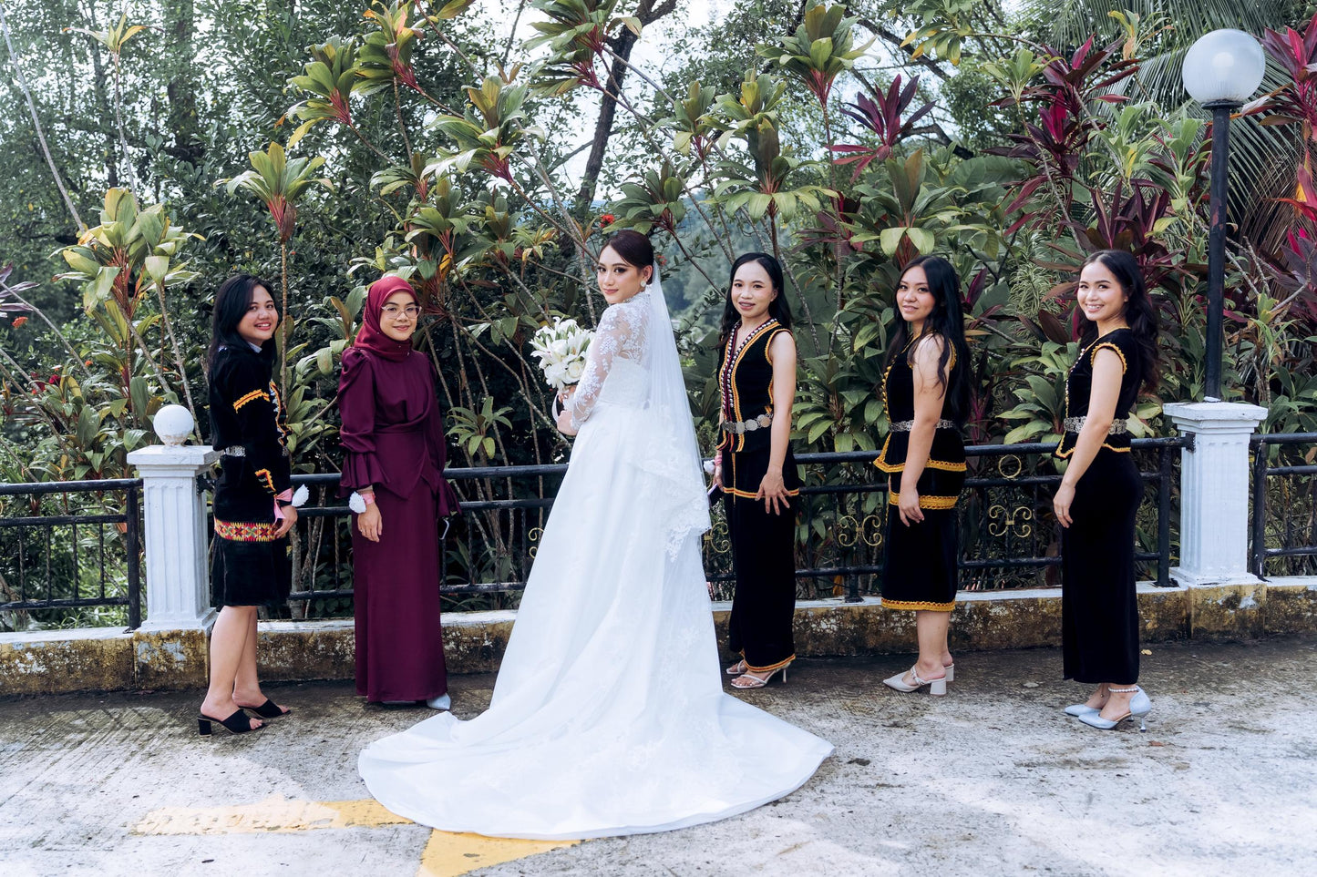 Bride Valerie’s Timeless Long-Sleeve Lace Gown
