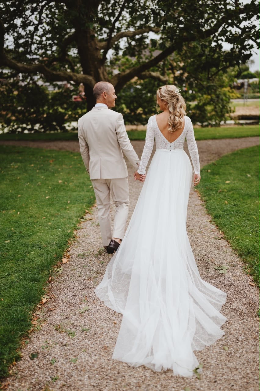 Bride Jelbrig - Custom Long Sleeves Lace Aline Wedding Dress