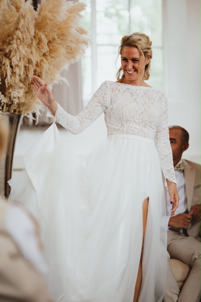 Bride Jelbrig - Custom Long Sleeves Lace Aline Wedding Dress