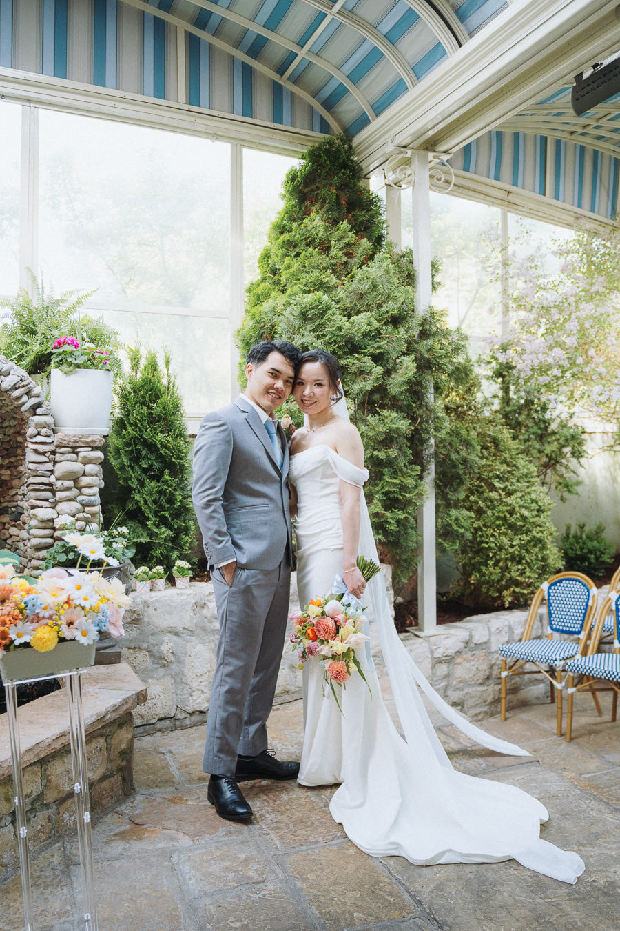 Elegant custom wedding attire designed by Dentelle Bridal