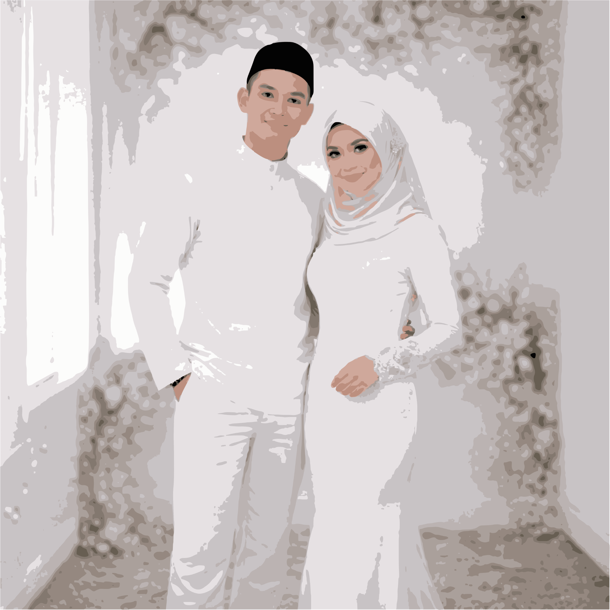 Bespoke hijab Nikah dress Malaysia — Dentelle Bridal Nikah and Reception Couture package