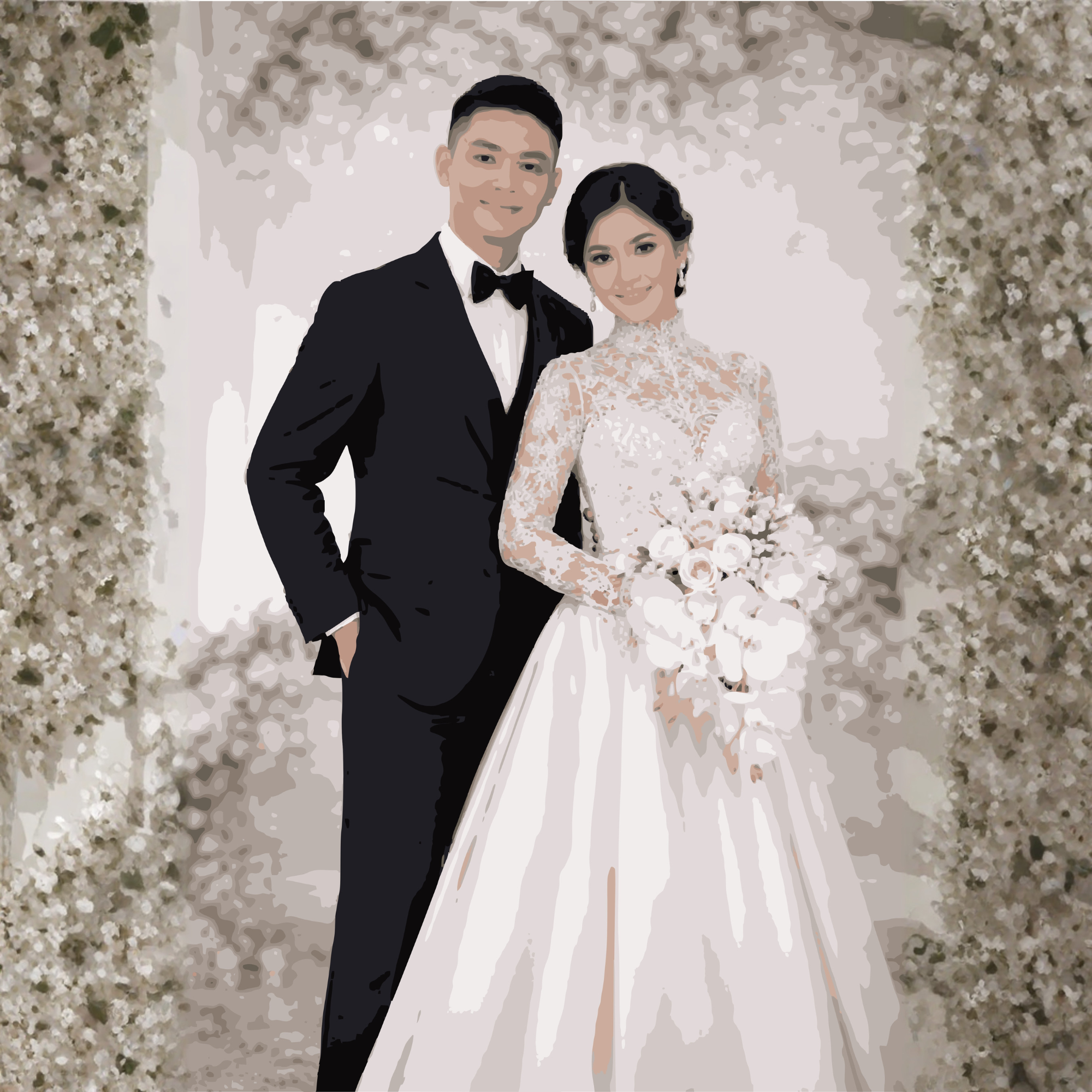 Bespoke hijab reception gown Malaysia — Dentelle Bridal Nikah and Reception Couture package