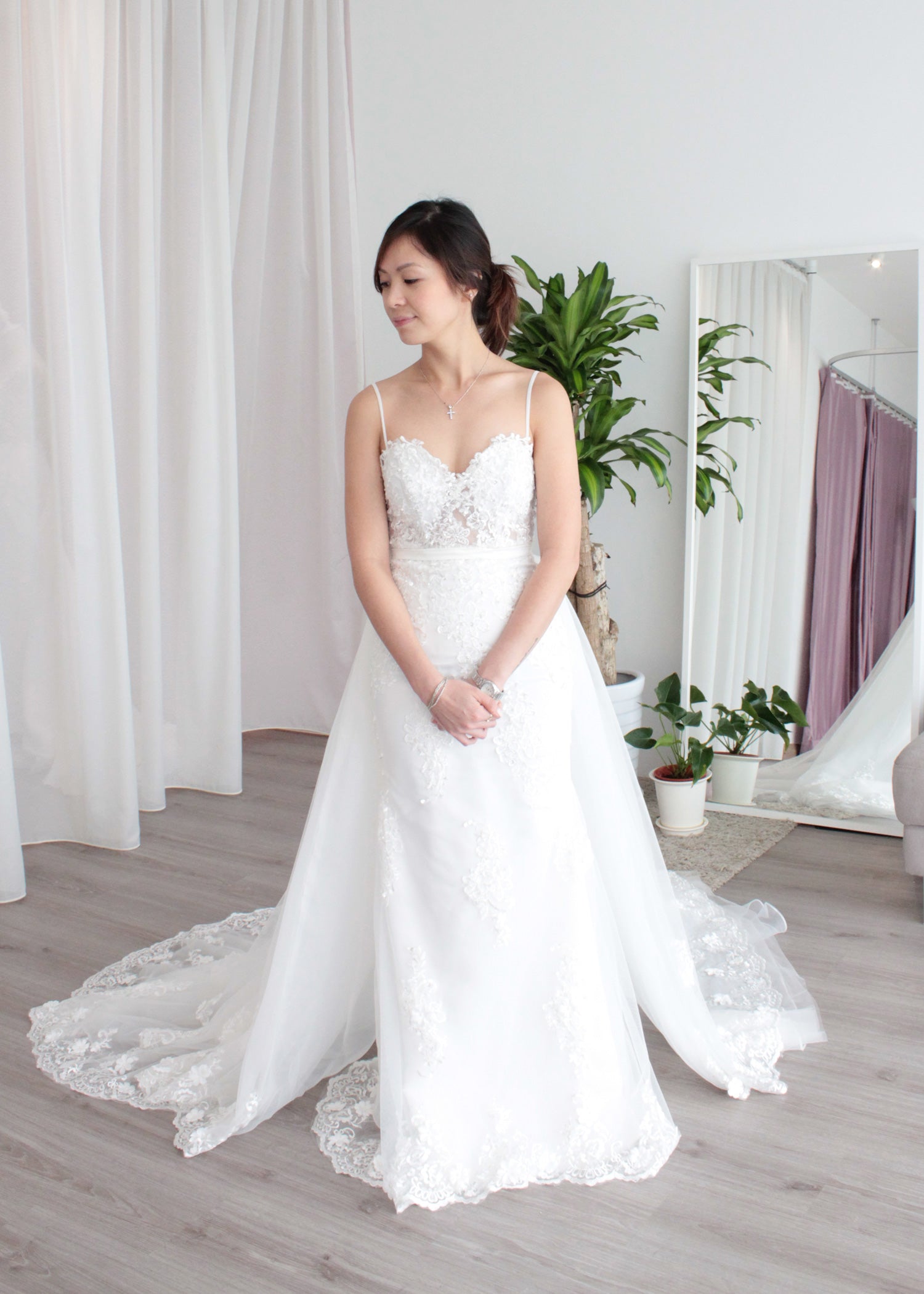 Sheath Wedding Dress with Detachable Train Sheath Wedding Dress with Detachable Train