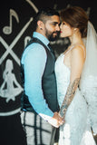 Bride Charlotte- Spaghetti Straps French Lace High Slit Sheath Wedding Dress