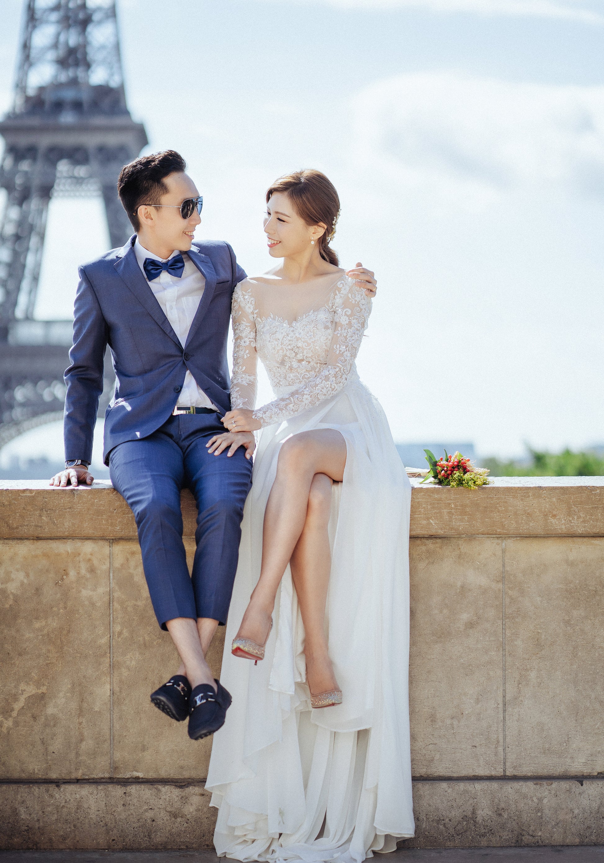 long sleeves sheer wedding dress