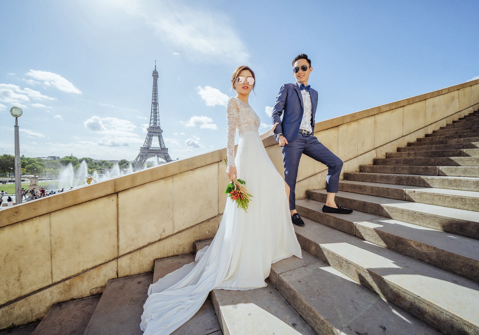 chiffon aline wedding dress with slit
