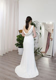 cowl back wedding dress