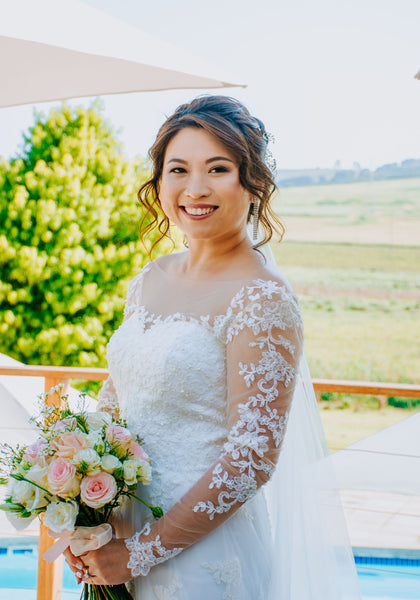 Bride Amanda - Sleeves Mermaid Wedding Dress with Aline Overskirt