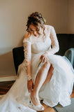 Bride Amanda - Sleeves Mermaid Wedding Dress with Aline Overskirt