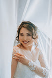 Bride Amanda - Sleeves Mermaid Wedding Dress with Aline Overskirt