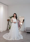 Bride Amanda - Sleeves Mermaid Wedding Dress with Aline Overskirt