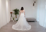 Bride Amanda - Sleeves Mermaid Wedding Dress with Aline Overskirt