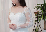 Bride Amanda - Sleeves Mermaid Wedding Dress with Aline Overskirt