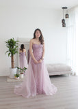 purple evening gown