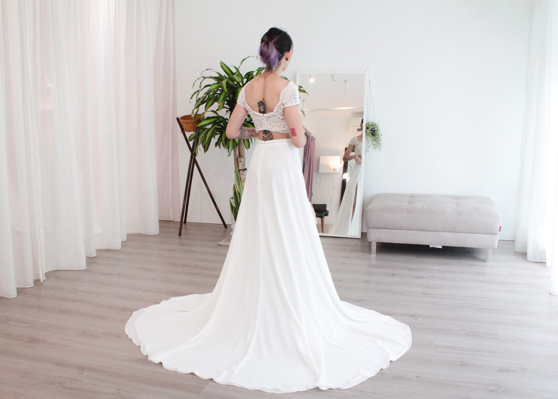 two piece wedding dress