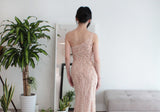 rose gold evening gown