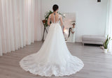 two looks in one wedding dress